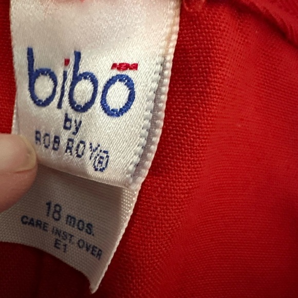 Vintage Rob Roy Bibo Bright Red Overalls 18 months Car buttons Euc - Picture 12 of 16
